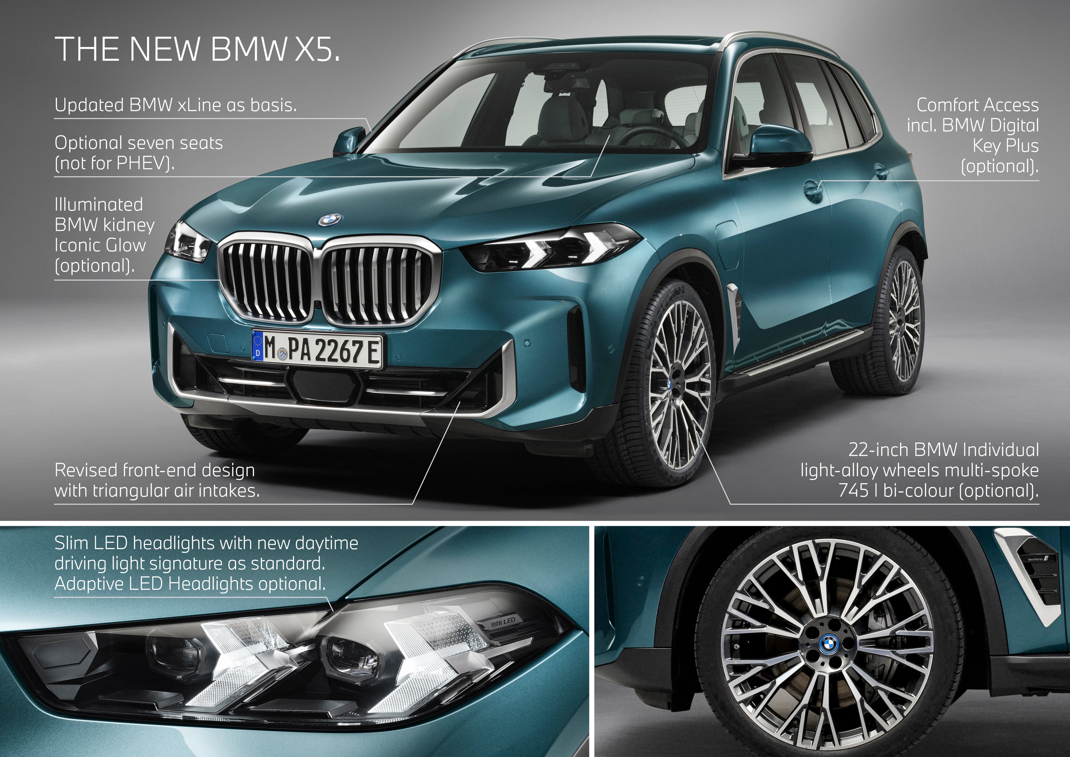 Nya BMW X5 xDrive50e förnyad design möter utökad kraft och räckvidd